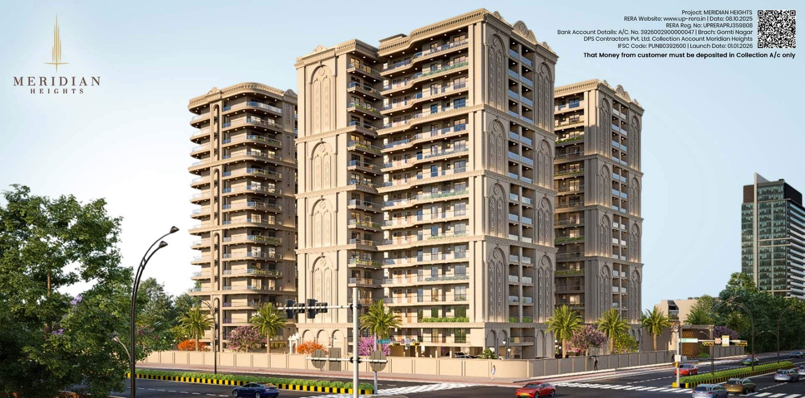 Meridian Heights Lucknow premium apartment towers in Sushant Golf City